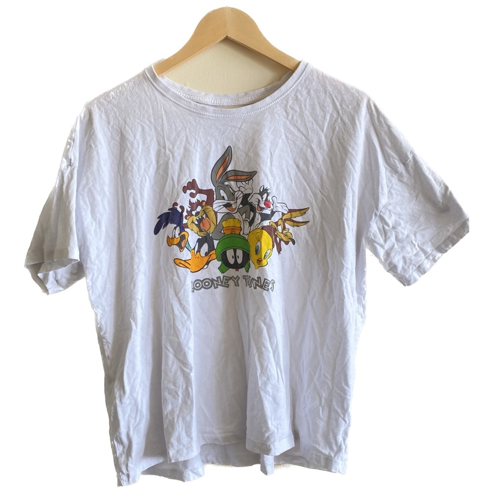 Looney Tunes White T-Shirt Size L Cotton